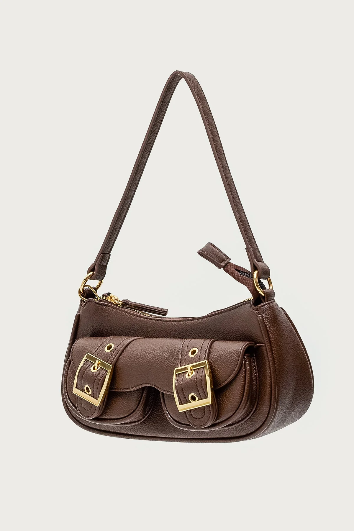Zinnia Faux Leather Buckle Bag - Image 4
