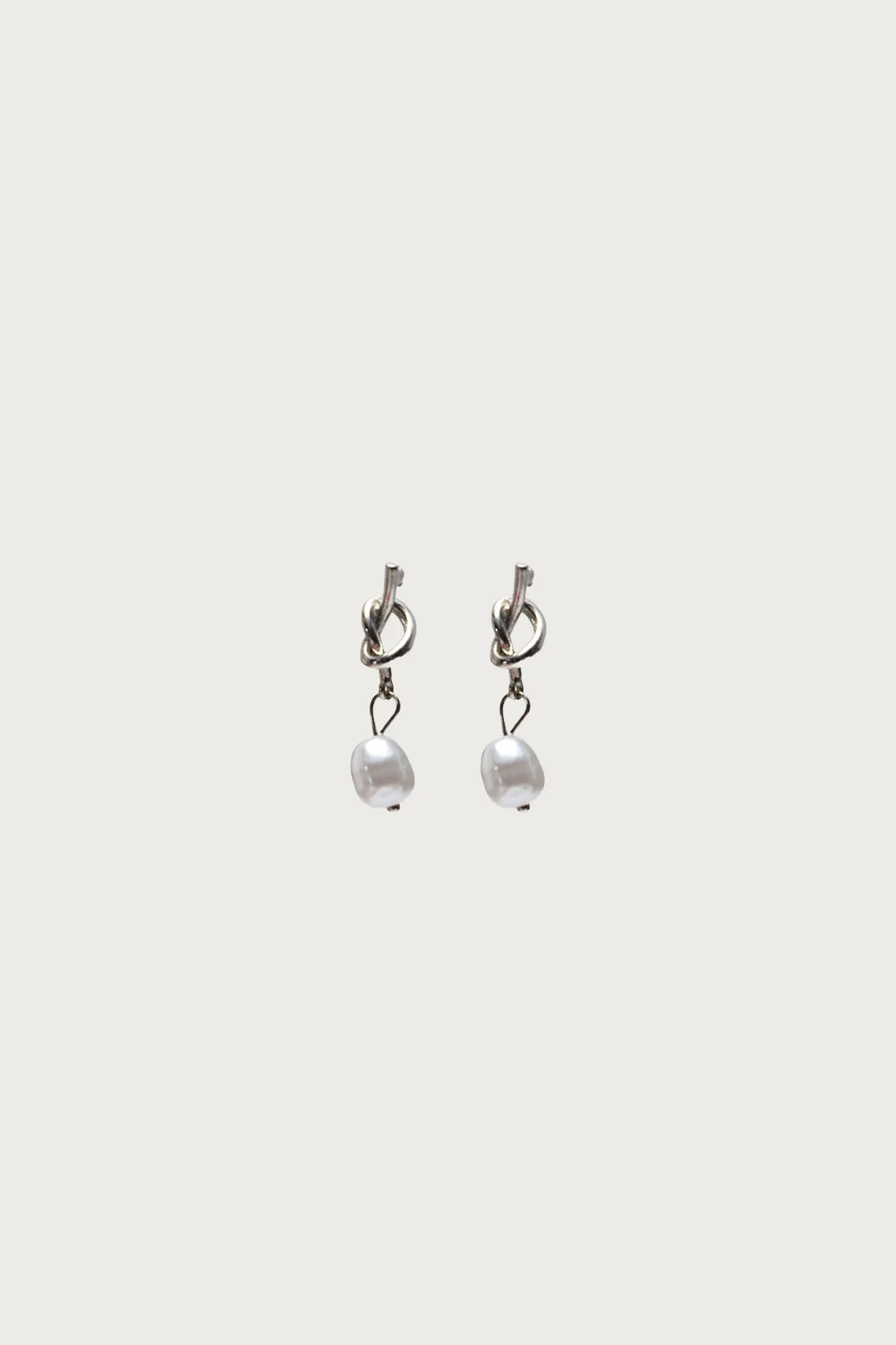 Knotted Pearl Charm Earrings - Image 2
