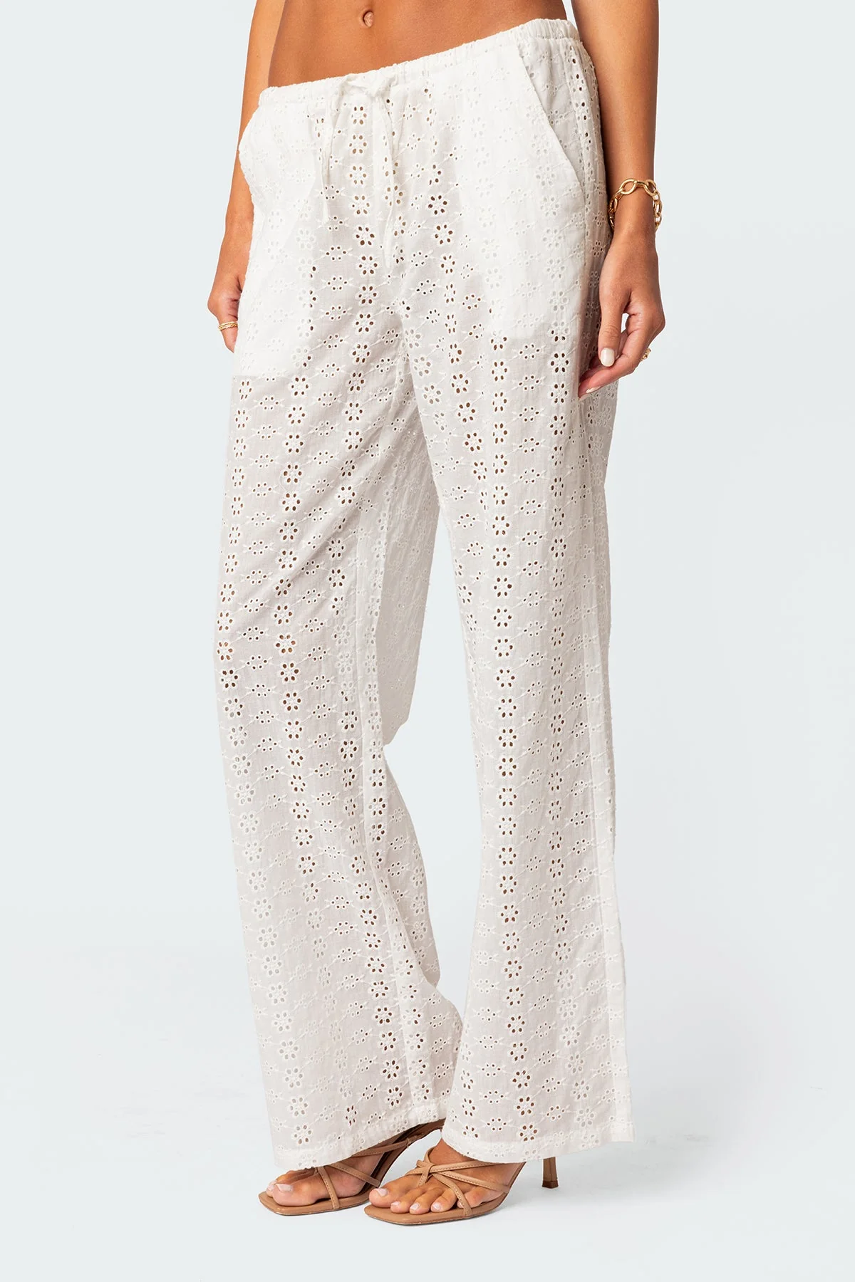 Lemon Lacey Cotton Trousers - Image 3