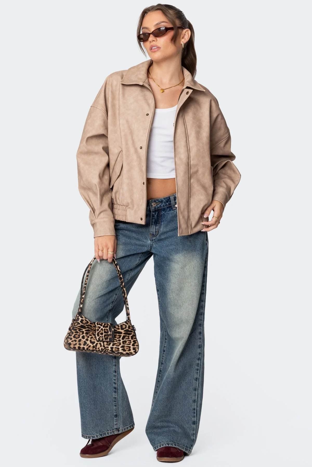 Mori Oversized Faux Leather Jacket - Image 2