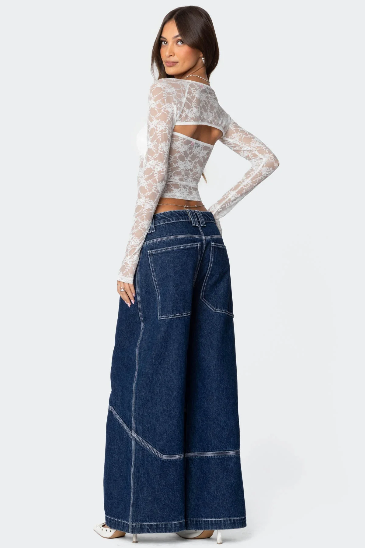 Addison Sheer Lace Two Piece Top - Image 5