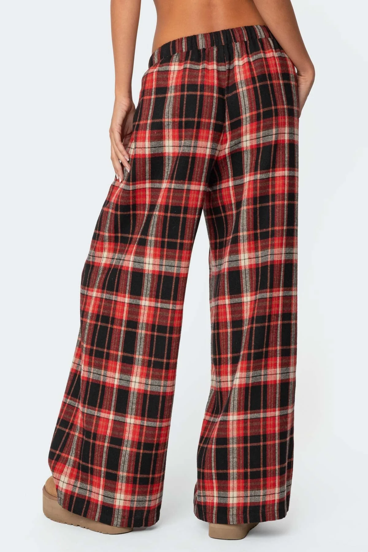 Lounge Around Plaid Wide Leg Trousers - Image 5