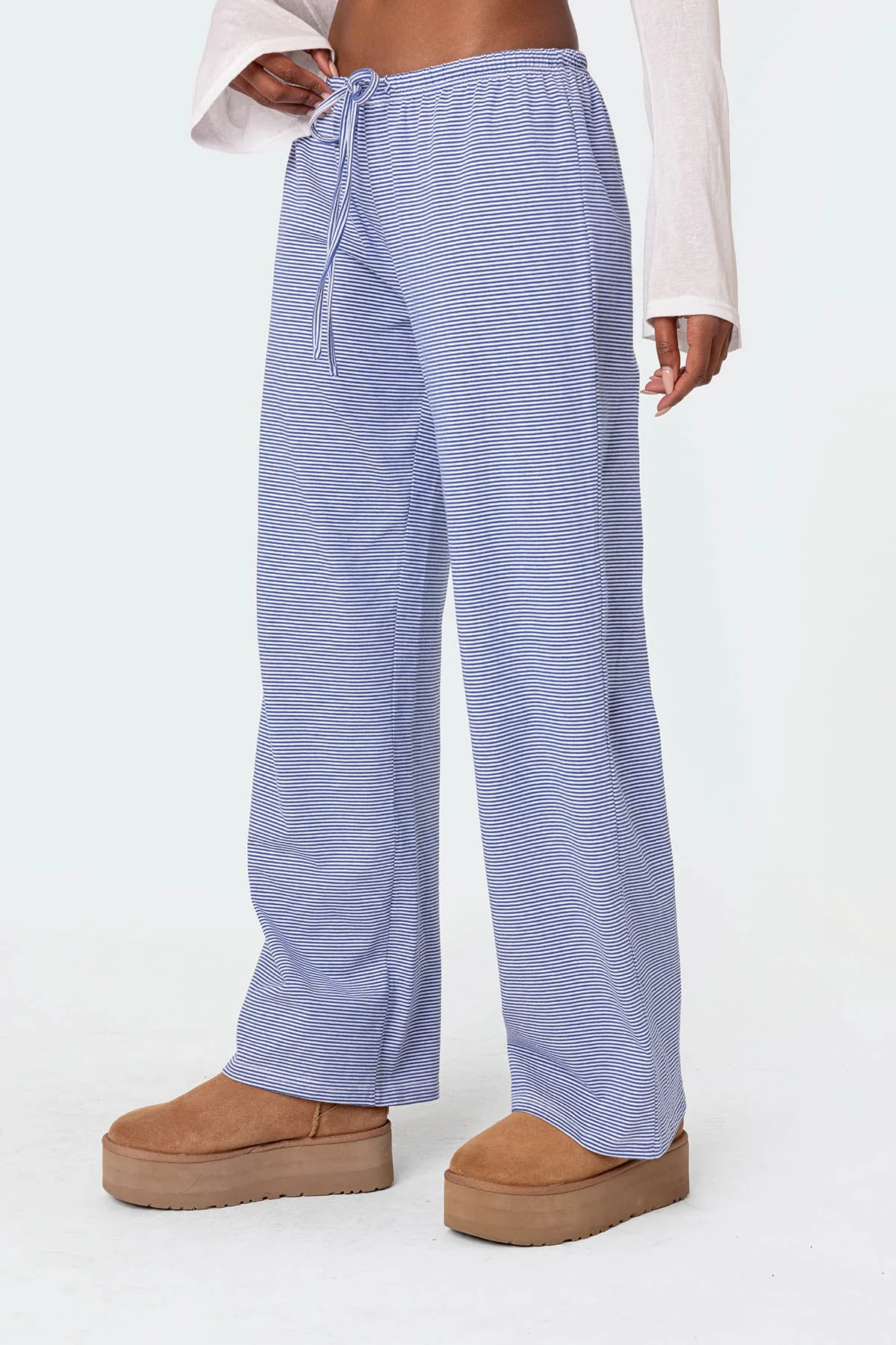 Olivia Striped Loose Fit Trousers - Image 3