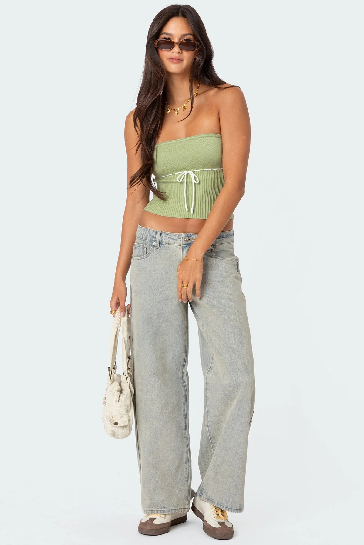 Elsie Knitted Tie Tube Top - Image 2