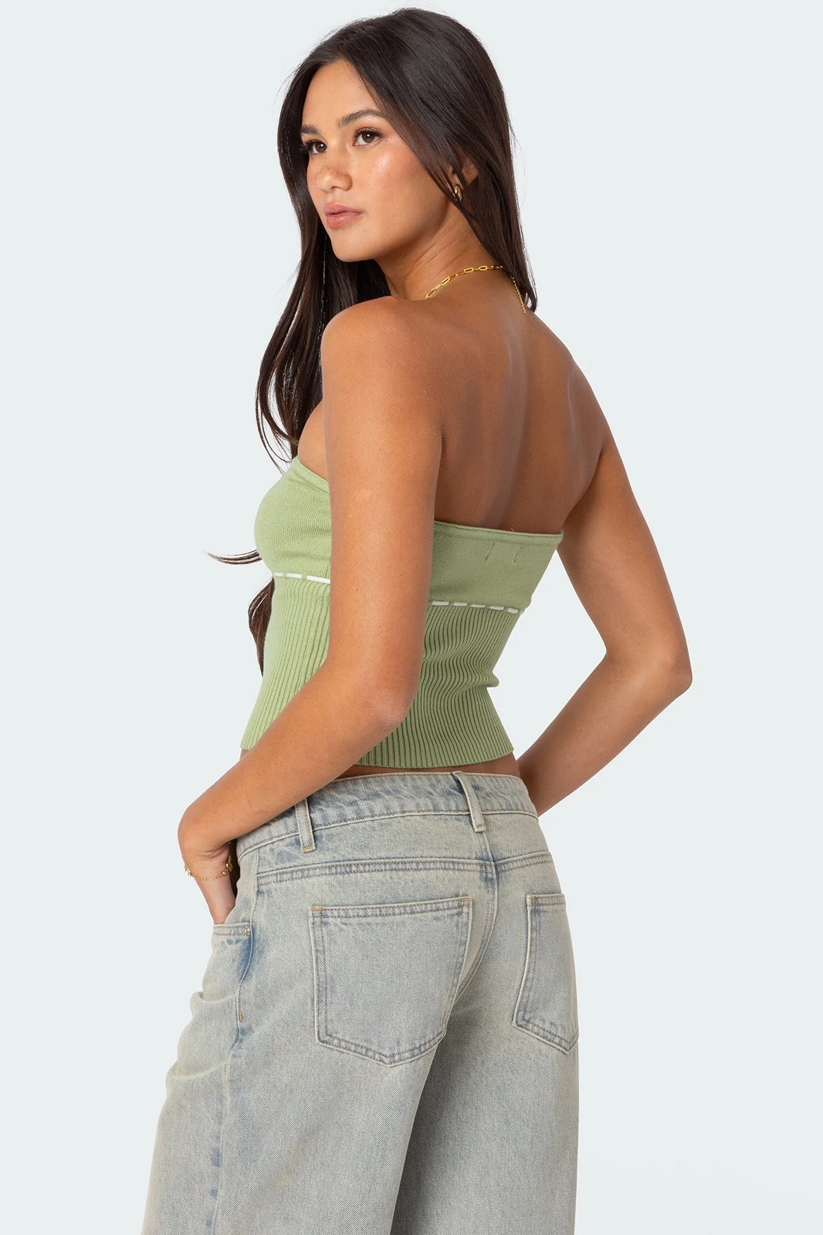 Elsie Knitted Tie Tube Top - Image 4