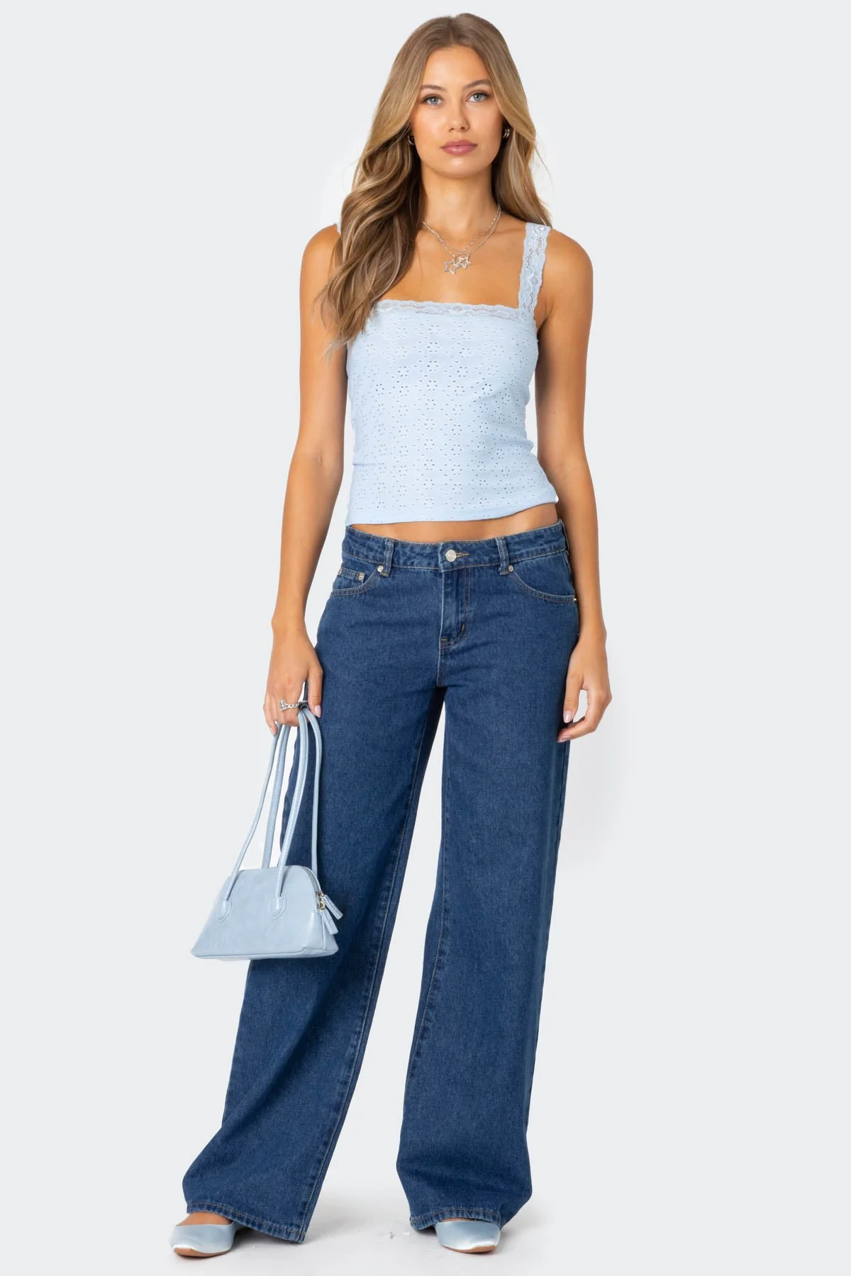 Virginia Lace Trim Eyelet Tank Top - Image 2