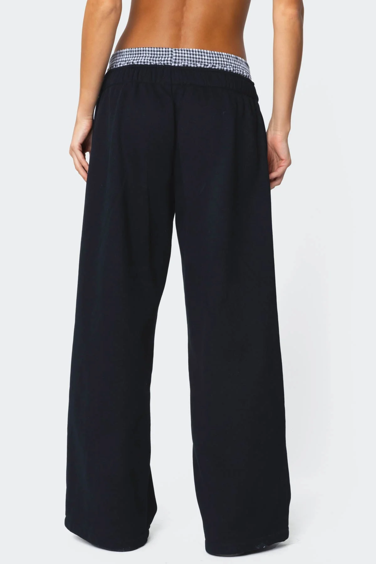 Gingham Boxer Detail Joggers - Image 5