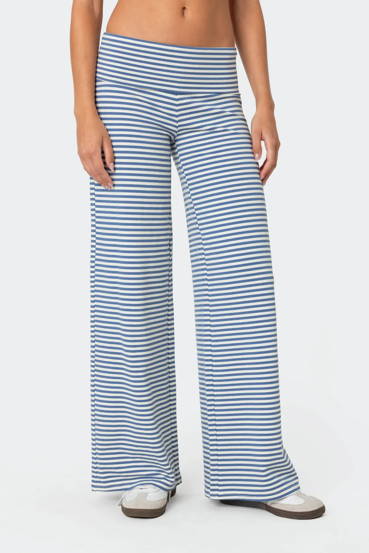 Lilah Striped Fold Over Trousers - Image 2