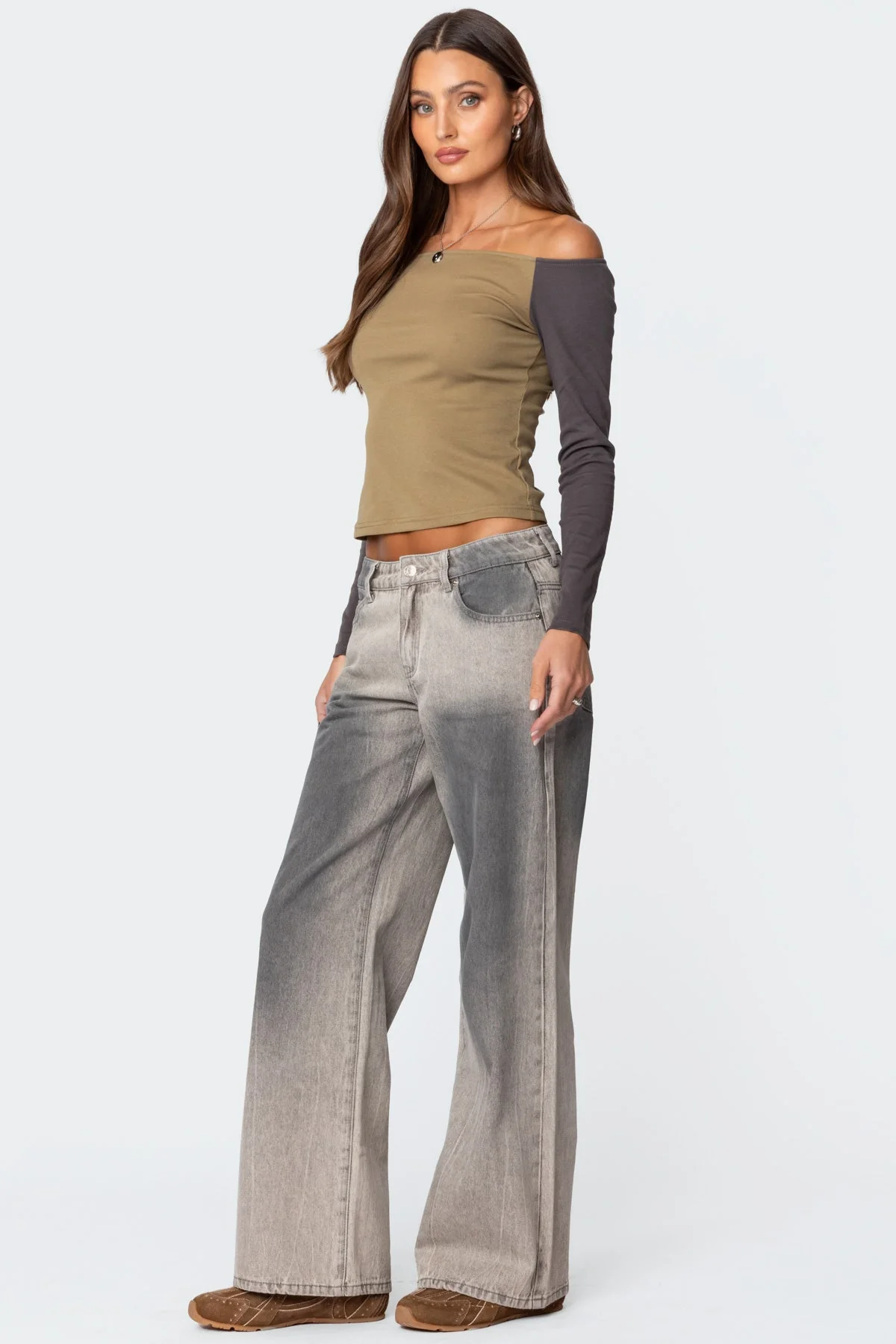 Contrast Off Shoulder Top - Image 4