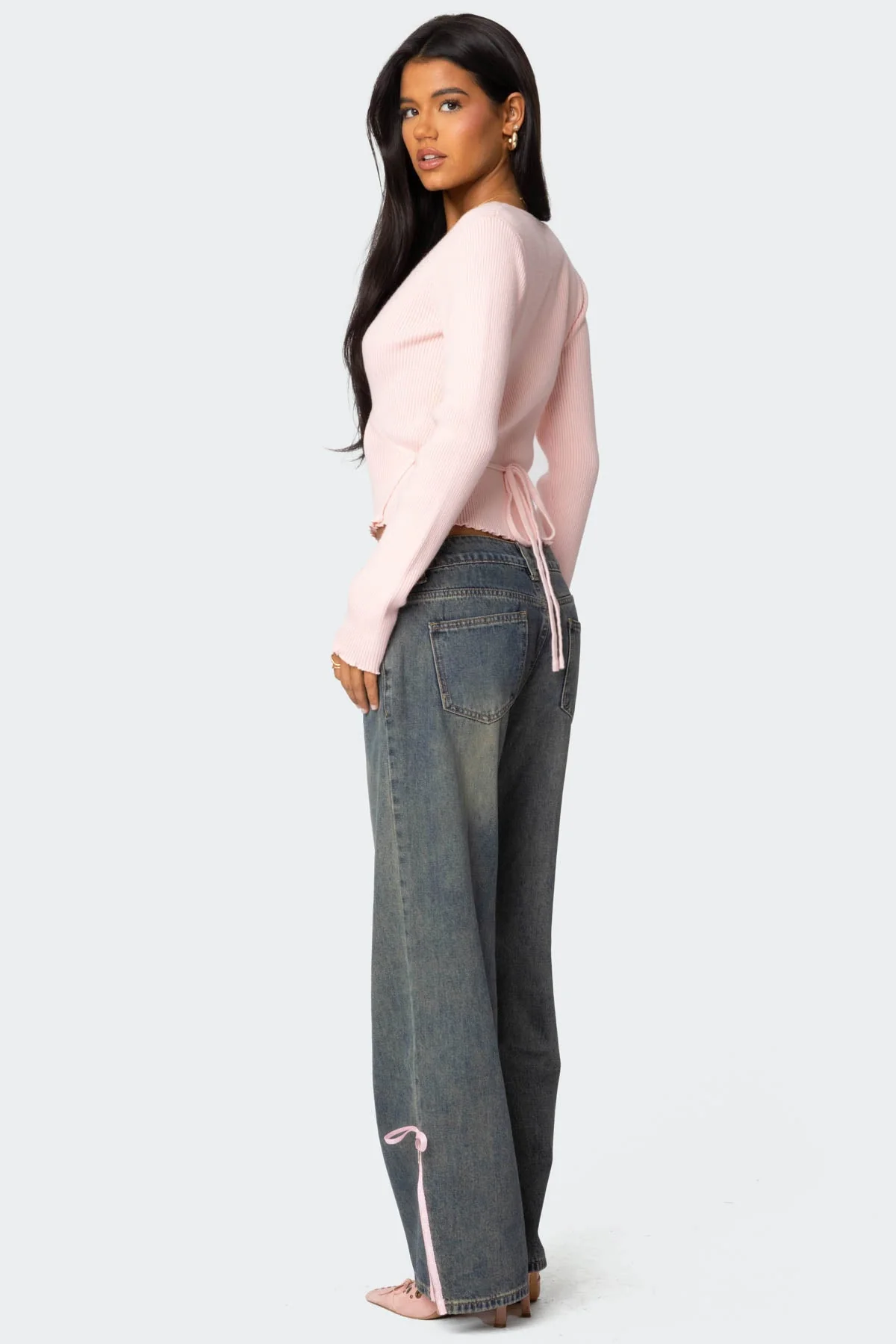 Paden Ribbed Knit Wrap Top - Image 4