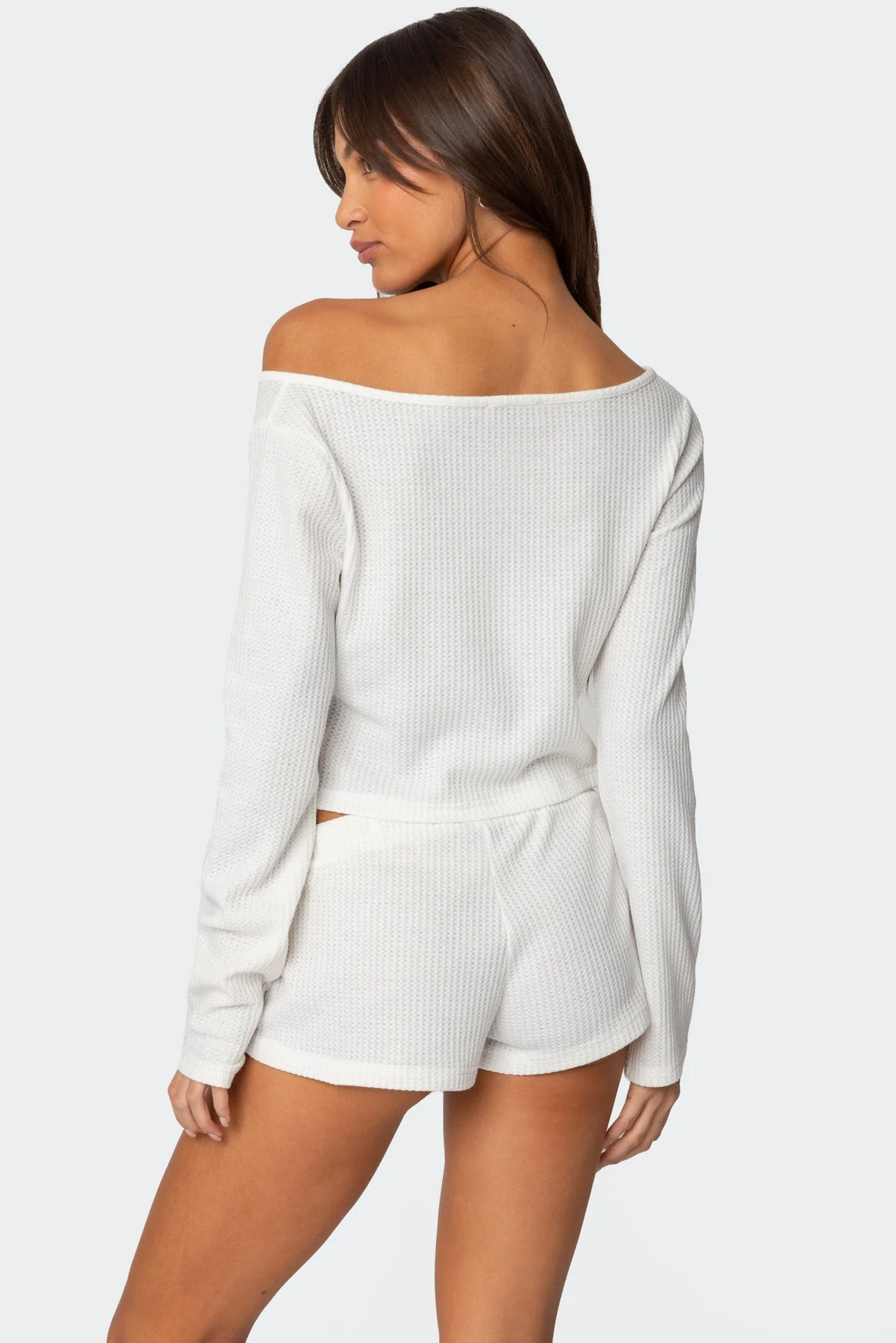 Teddy Cropped Waffle Top - Image 4