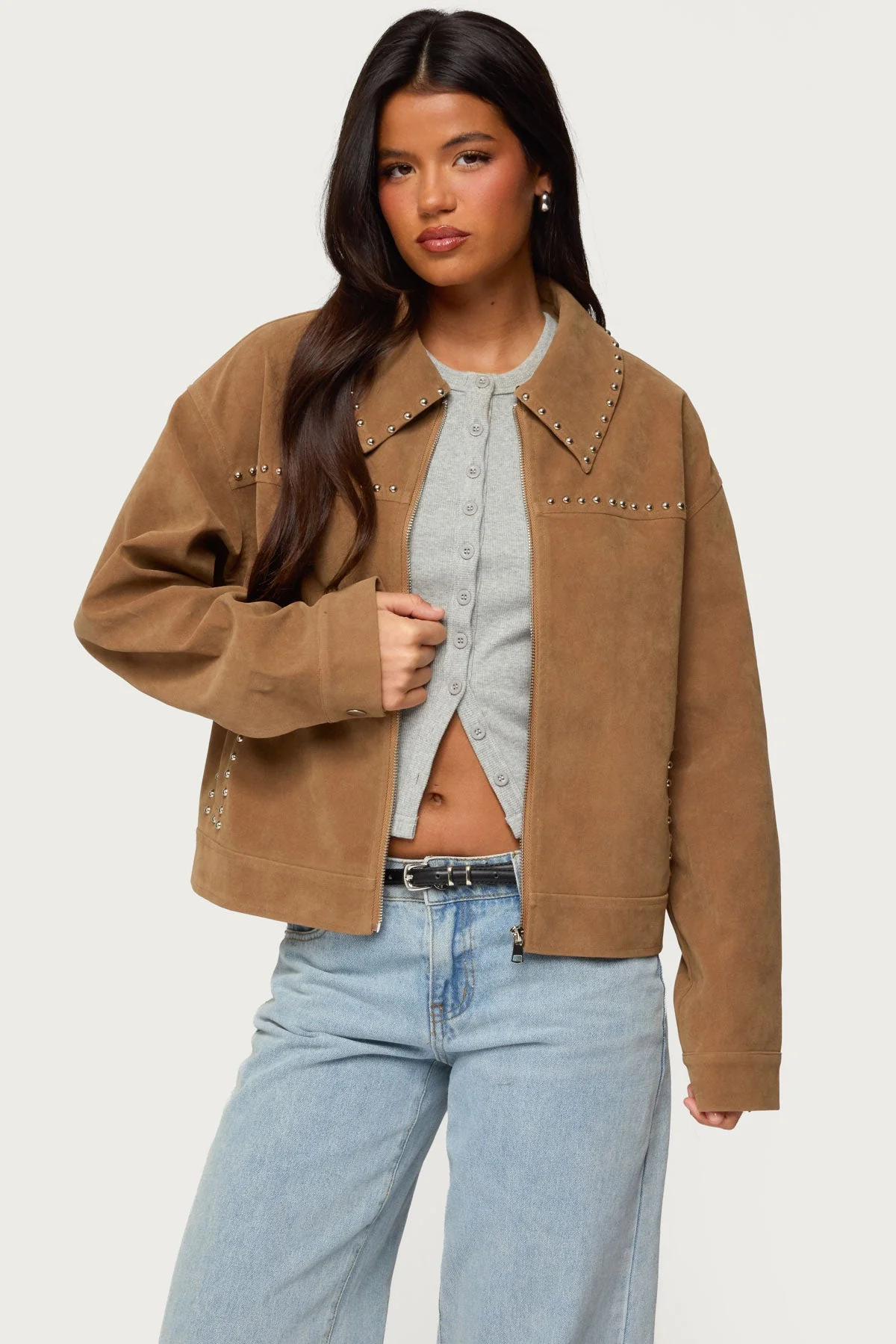 Memphis Studded Faux Suede Jacket - Image 2