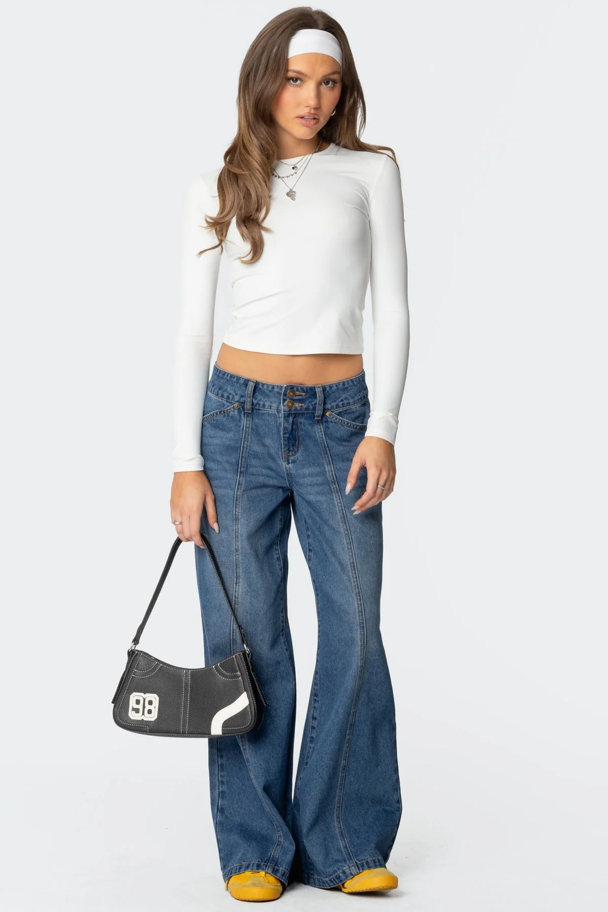 Charlie Panel Stitch Low Rise Bootcut Jeans