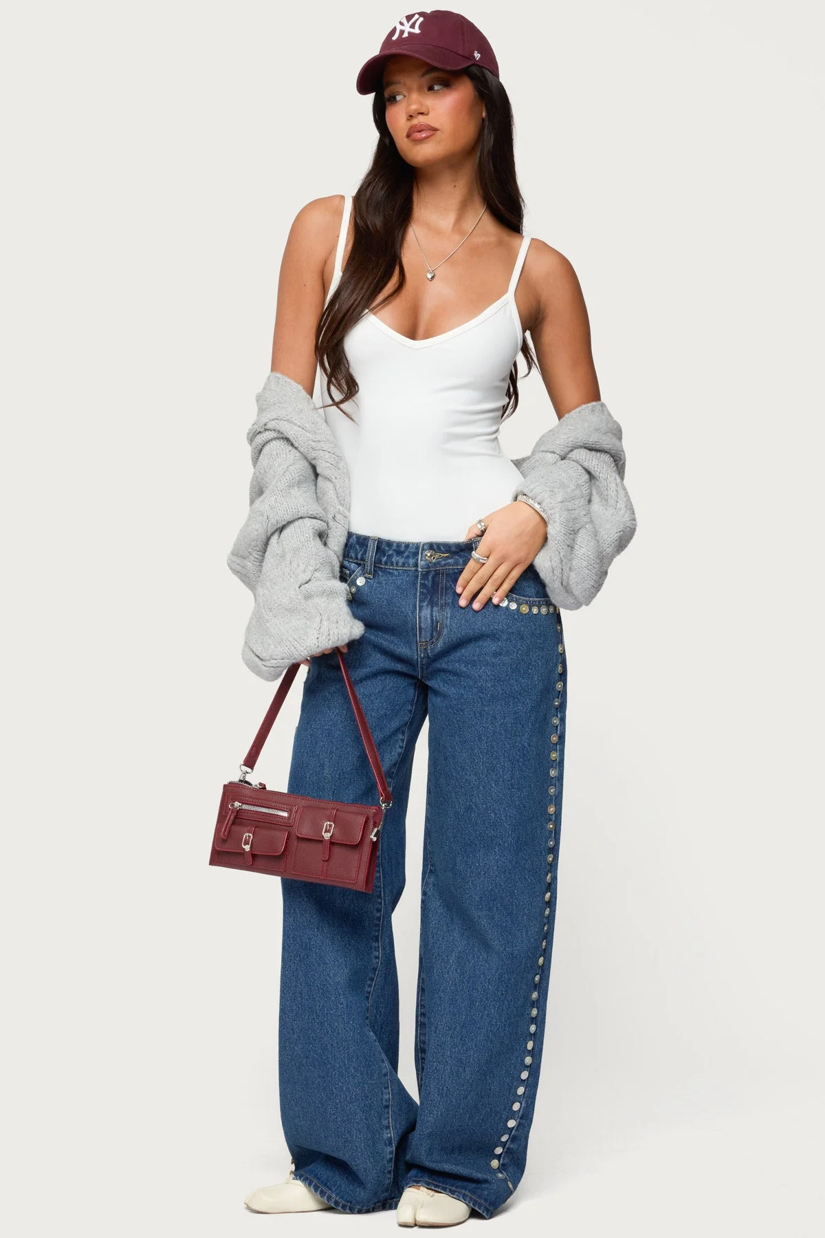 Teaghan V Neck Fitted Bodysuit - Image 2