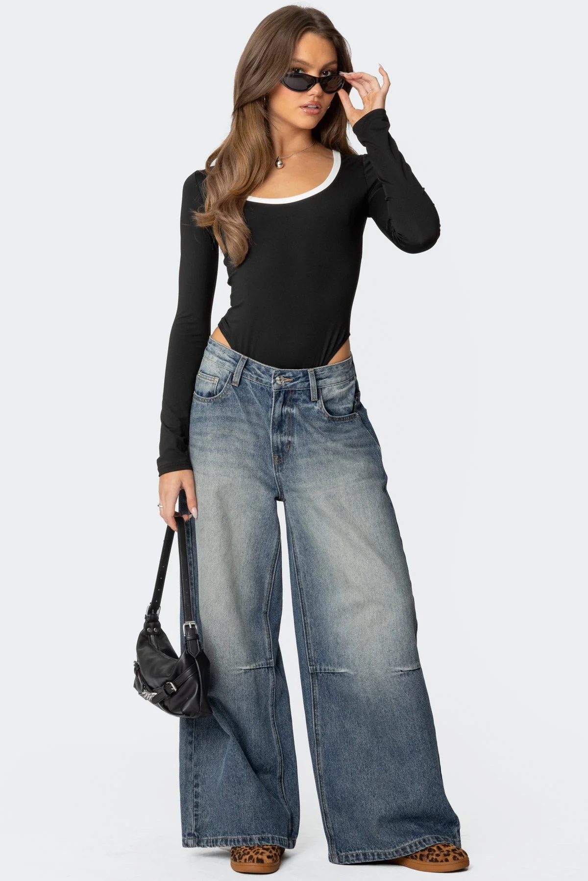Contrast Scoop Neck Bodysuit - Image 2