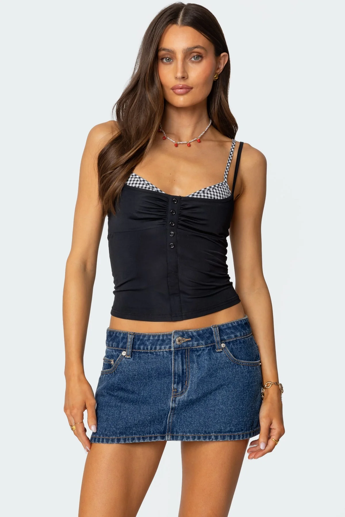 Gingham Layered Tank Top