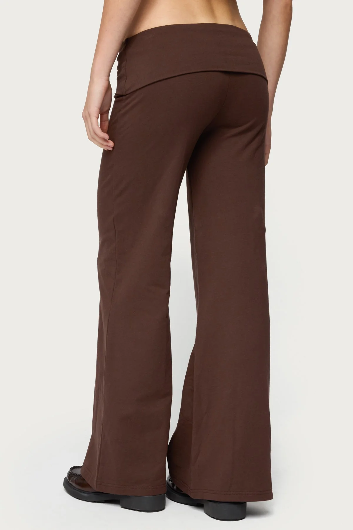 Petite Wide Leg Fold Over Trousers - Image 5