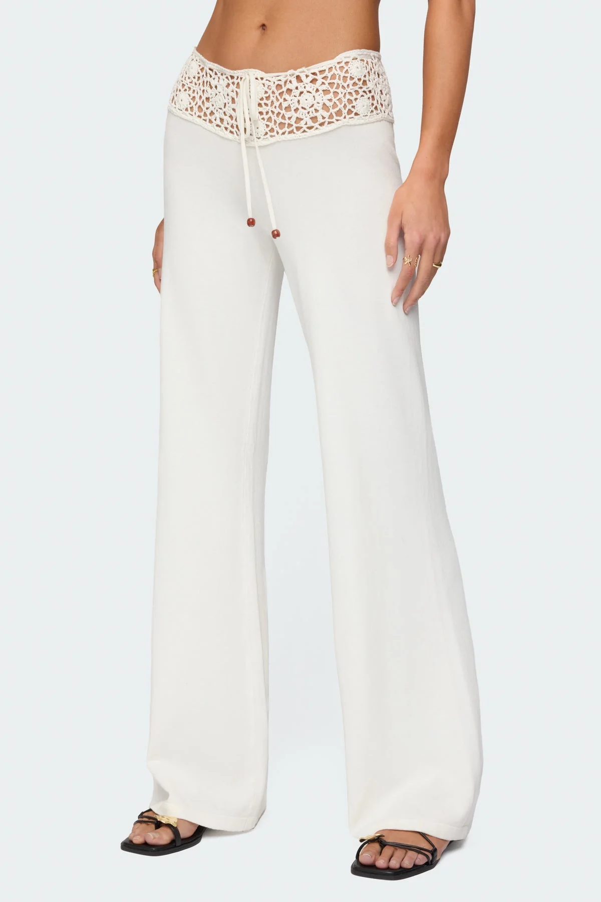 Kirsty Crochet Waist Knit Trousers - Image 4