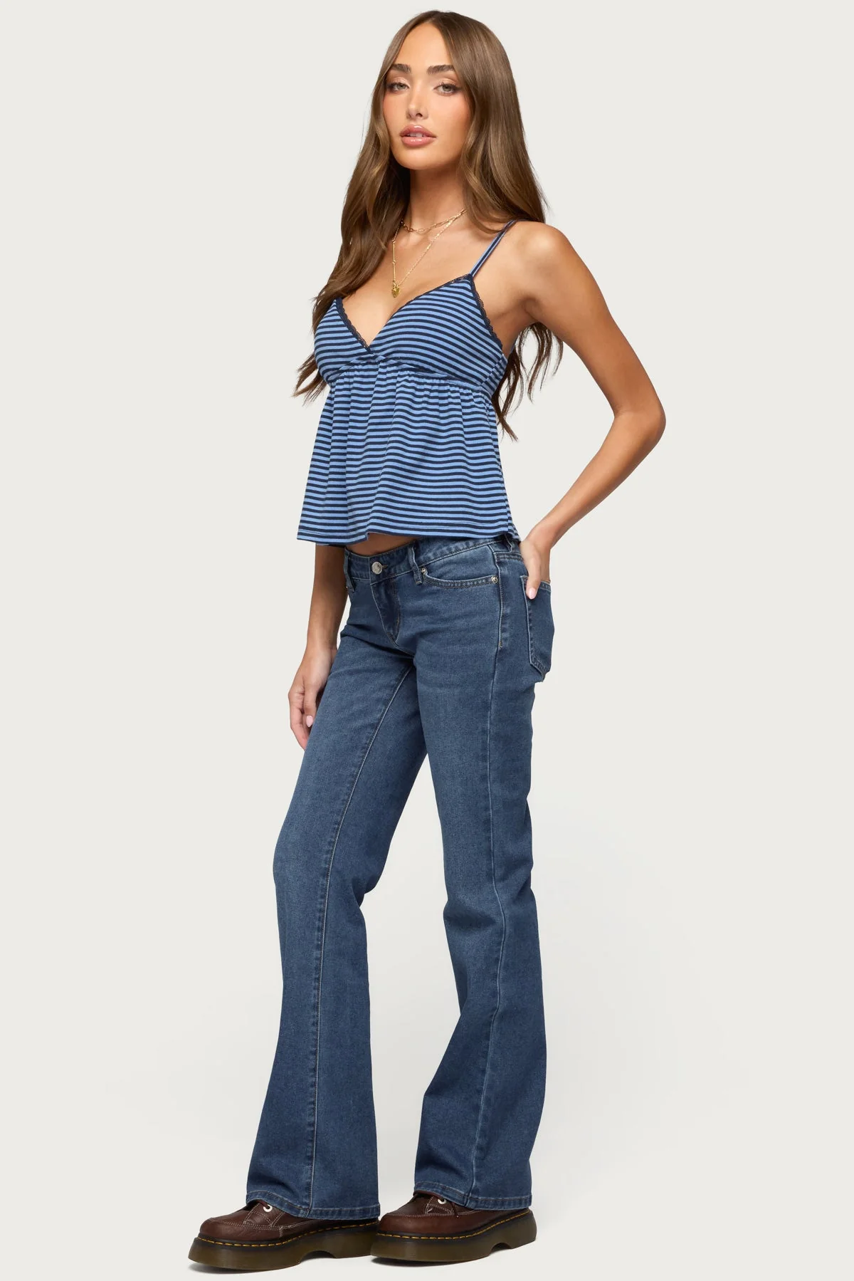 Orietta Striped Babydoll Top - Image 4