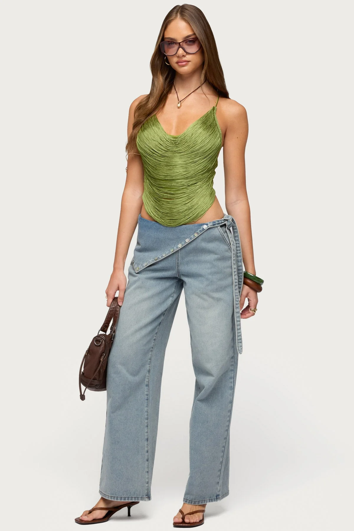 Elenie Fringed Cowl Neck Top - Image 5