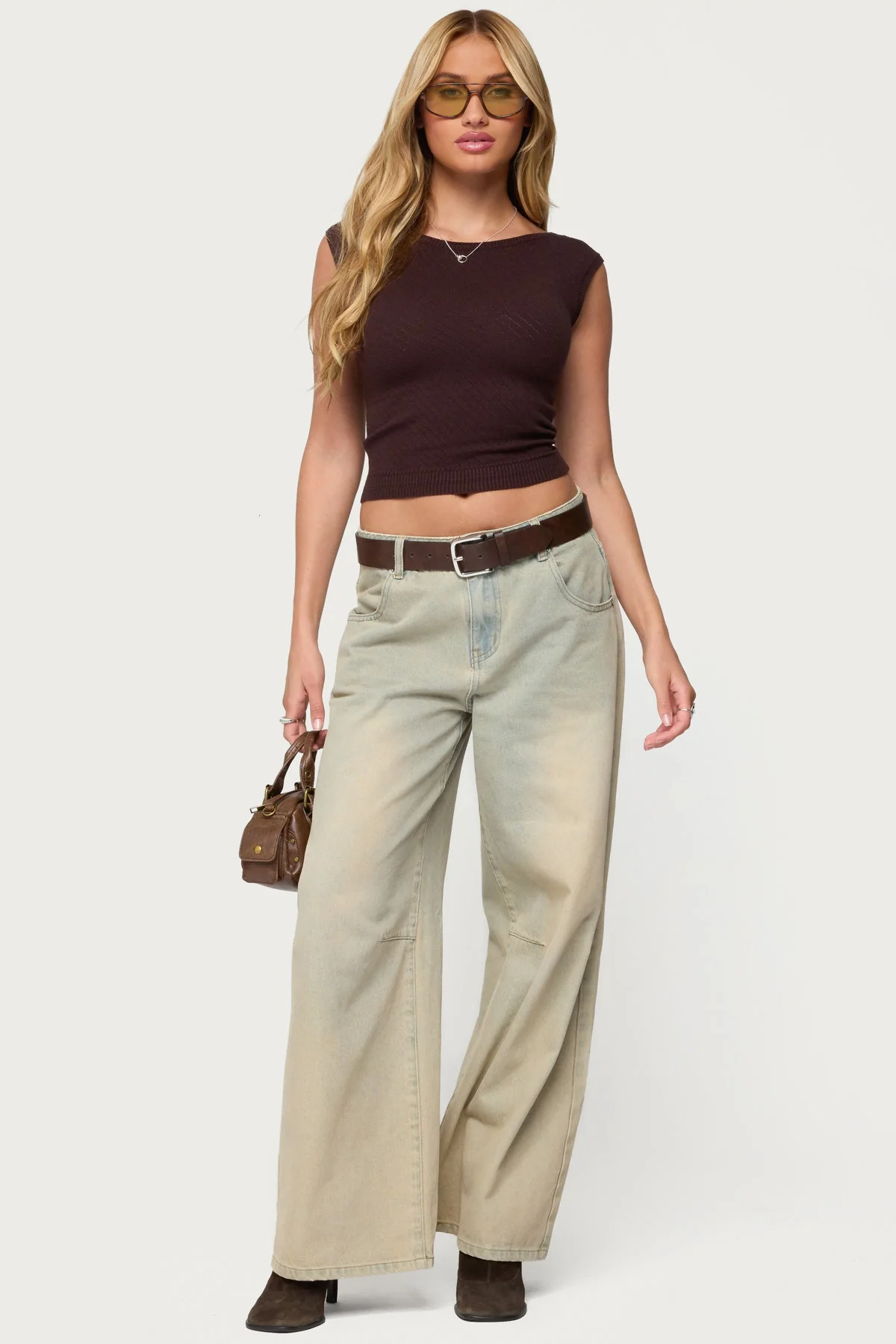 Jarah Pointelle Knit Boat Neck Top - Image 2