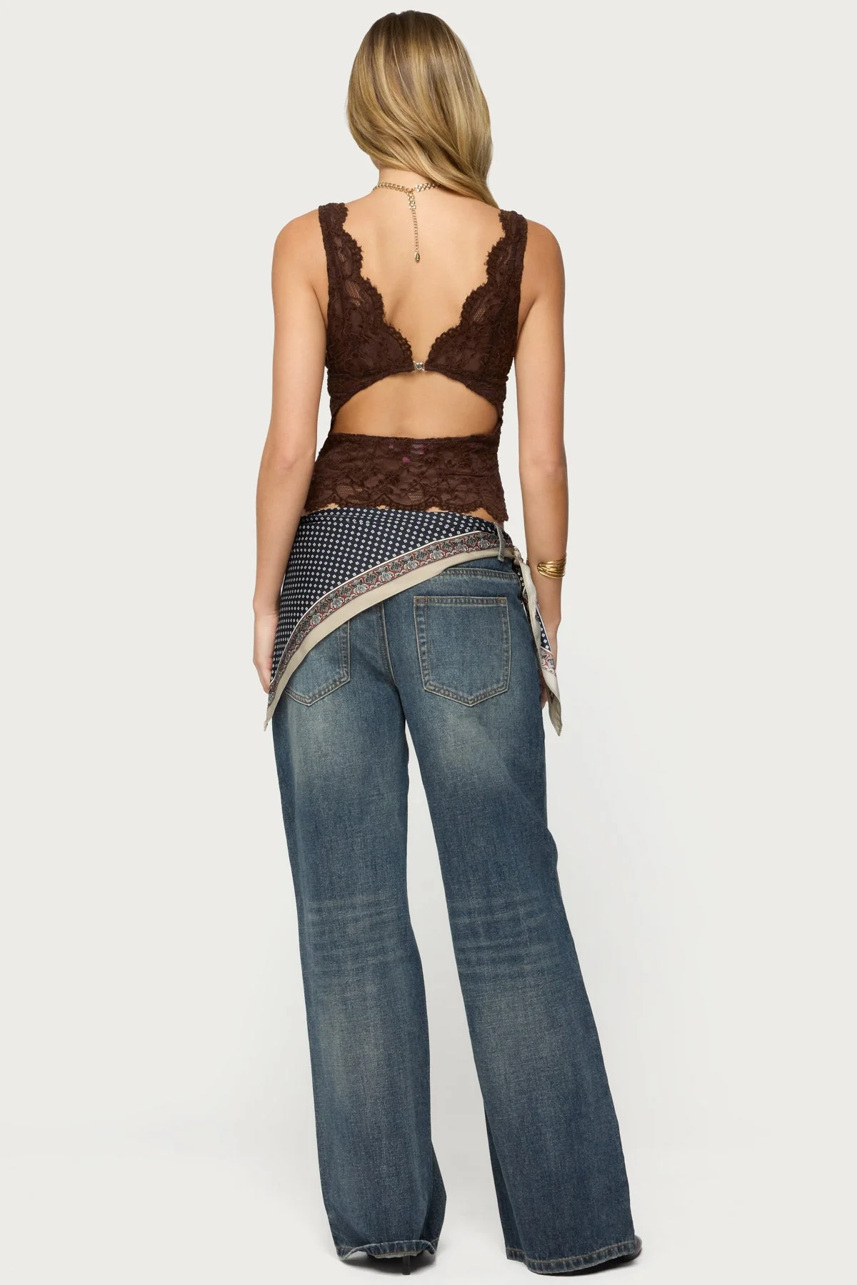 Araura Lace Velvet Floral Top - Image 2