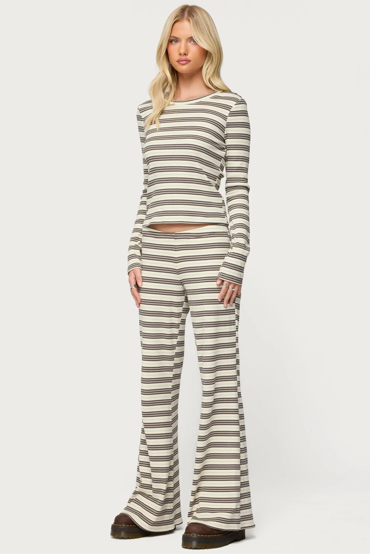 Avalie Striped Ribbed Trousers - Image 3