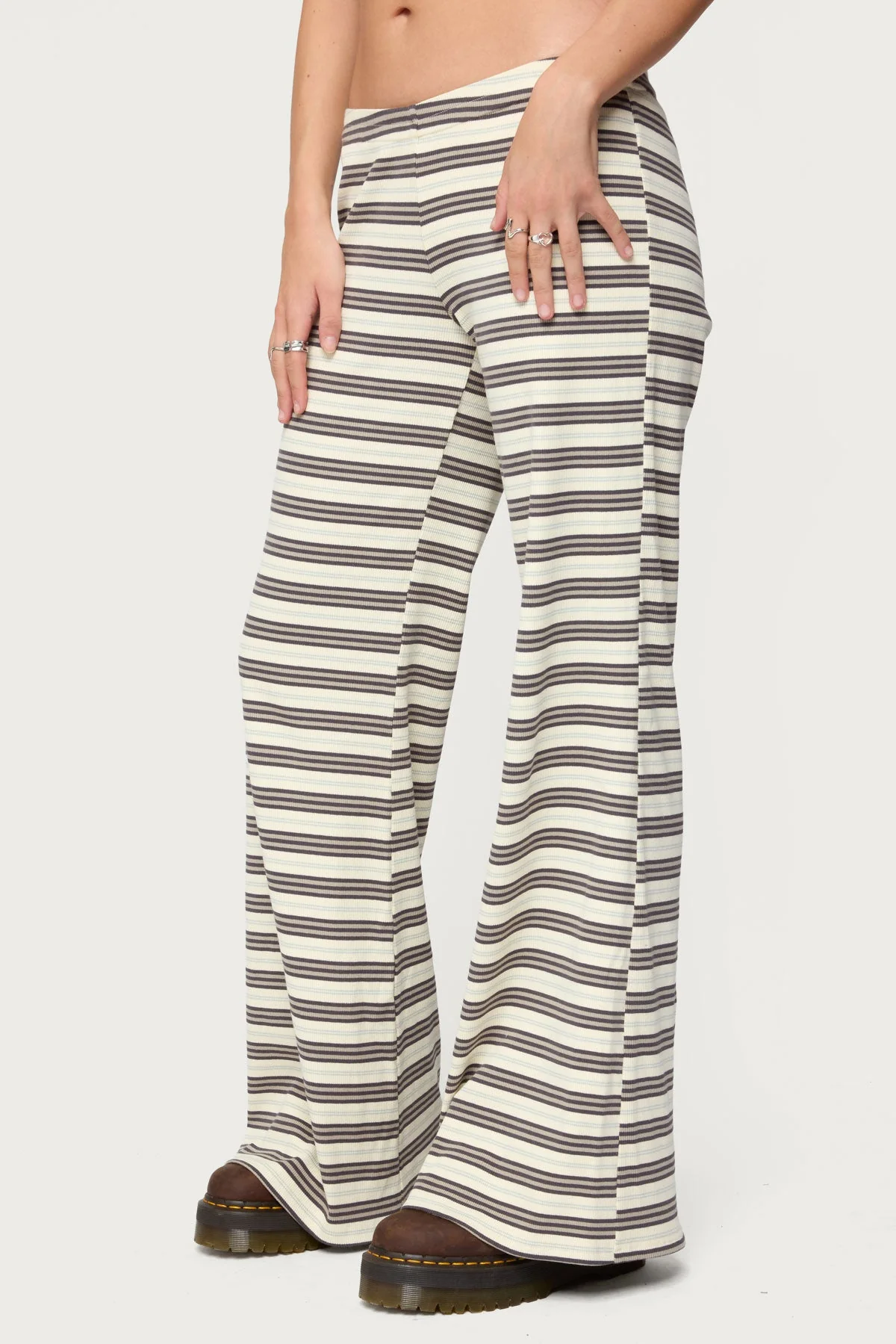 Avalie Striped Ribbed Trousers - Image 4