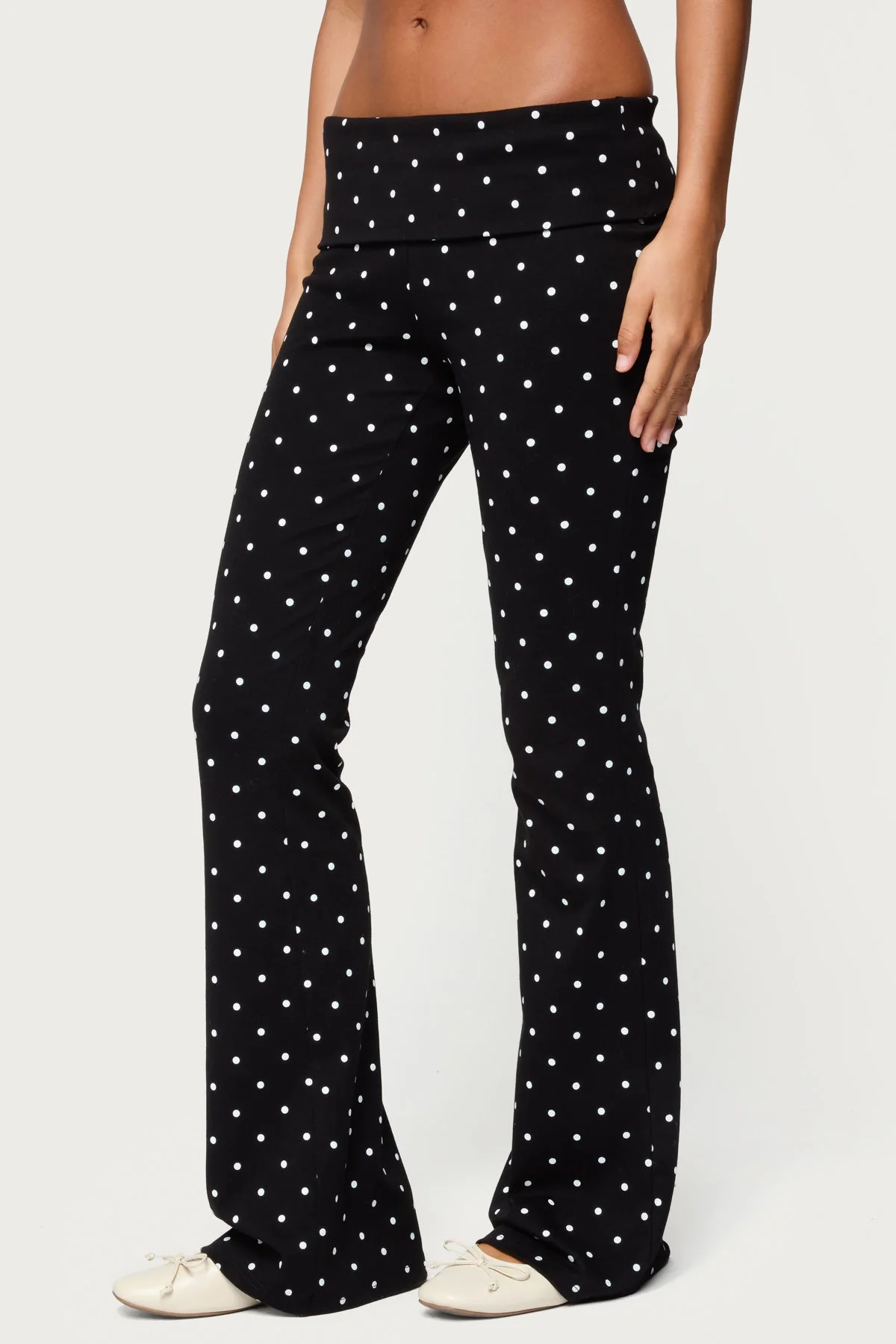 Daliya Polka Dot Fold Over Trousers - Image 3