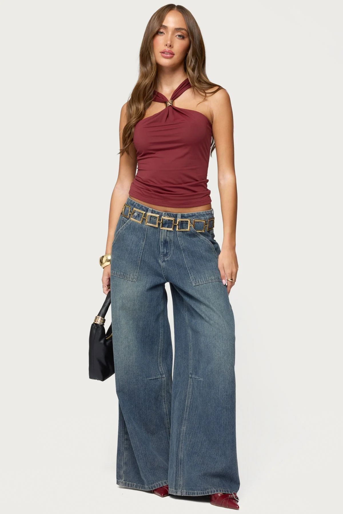 Cielle Wide Strap Gathered Top - Image 2