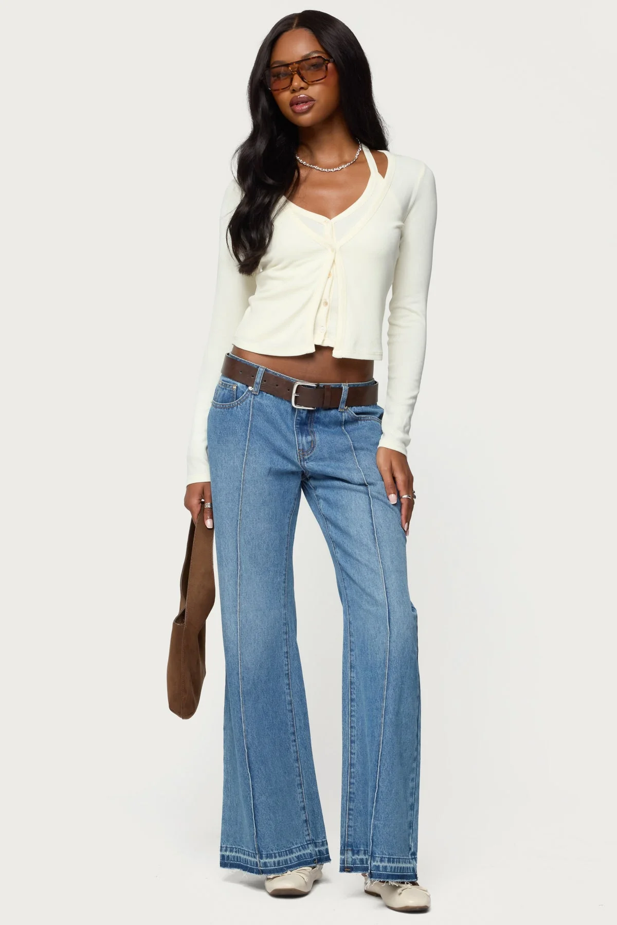 Cardigan & Halter Two Piece Knit Top - Image 2