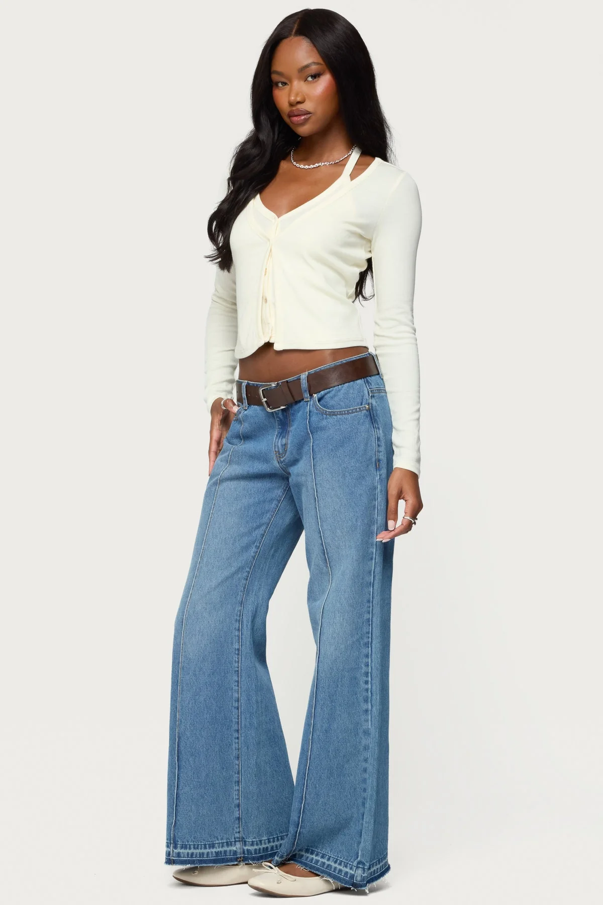 Cardigan & Halter Two Piece Knit Top - Image 4