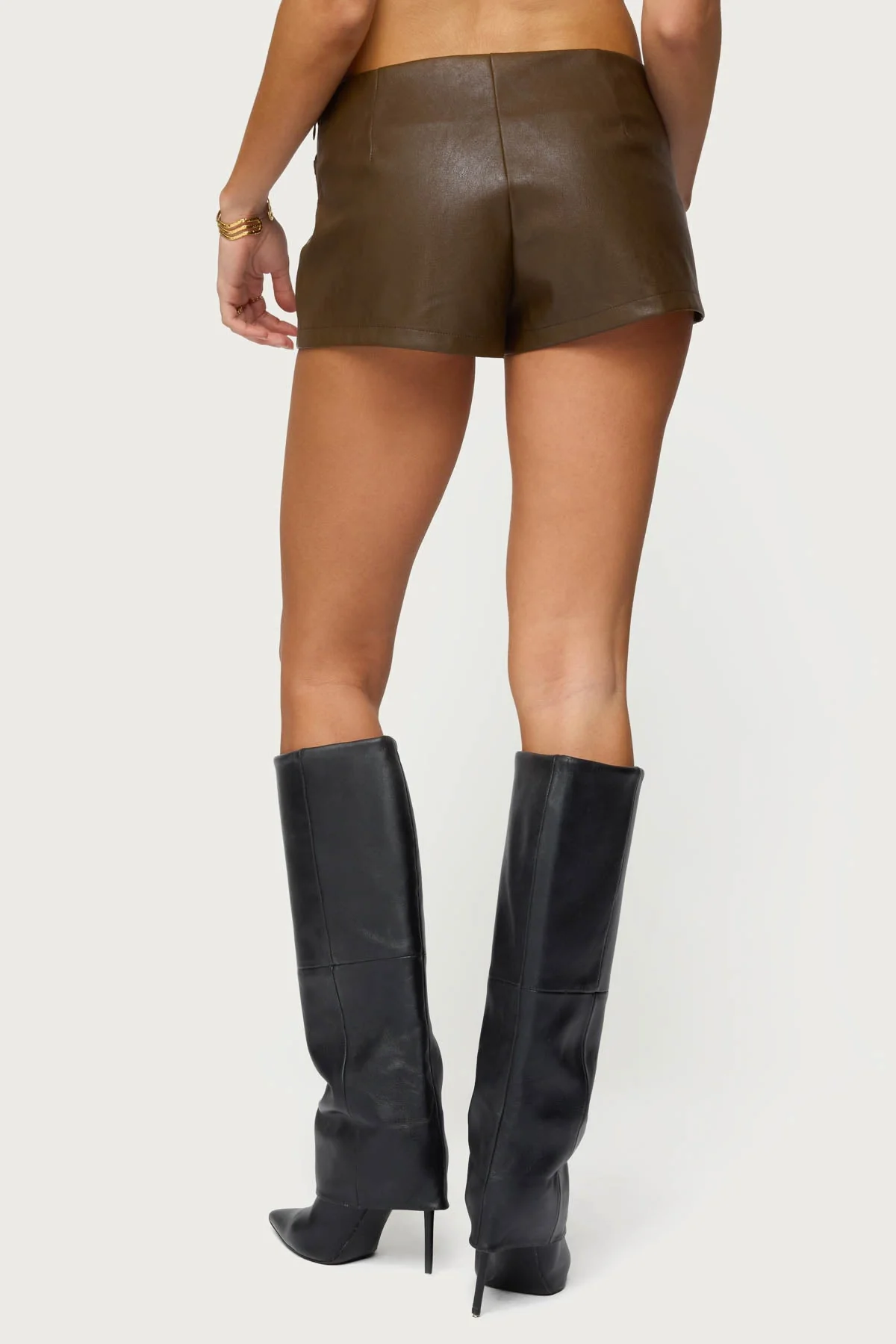 Reese Studded Faux Leather Micro Shorts - Image 5