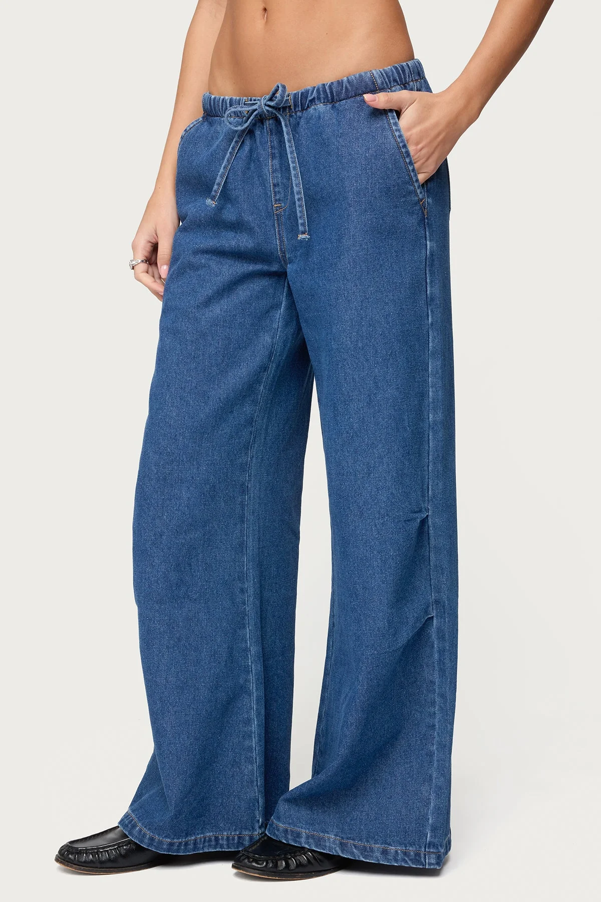 Vicky Tie Waist Low Rise Baggy Jeans - Image 3