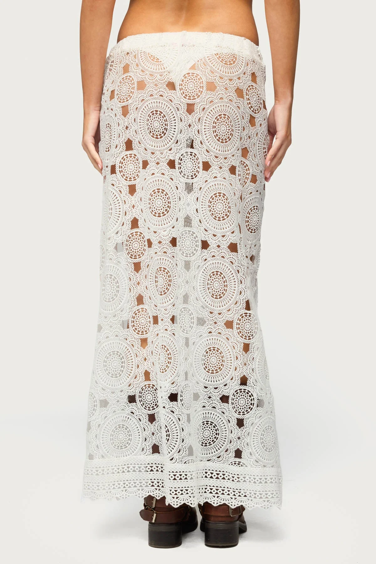 Milana Slit Sheer Lace Maxi Skirt - Image 5