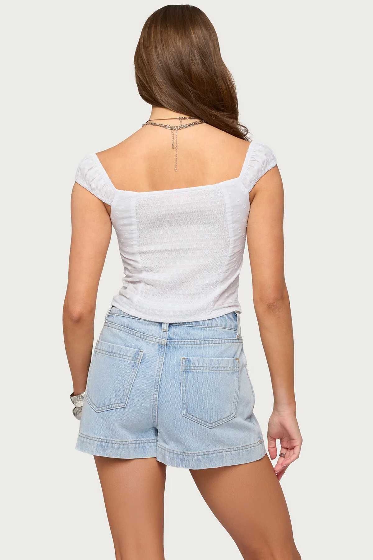 Laura Off Shoulder Dotted Cotton Top - Image 4