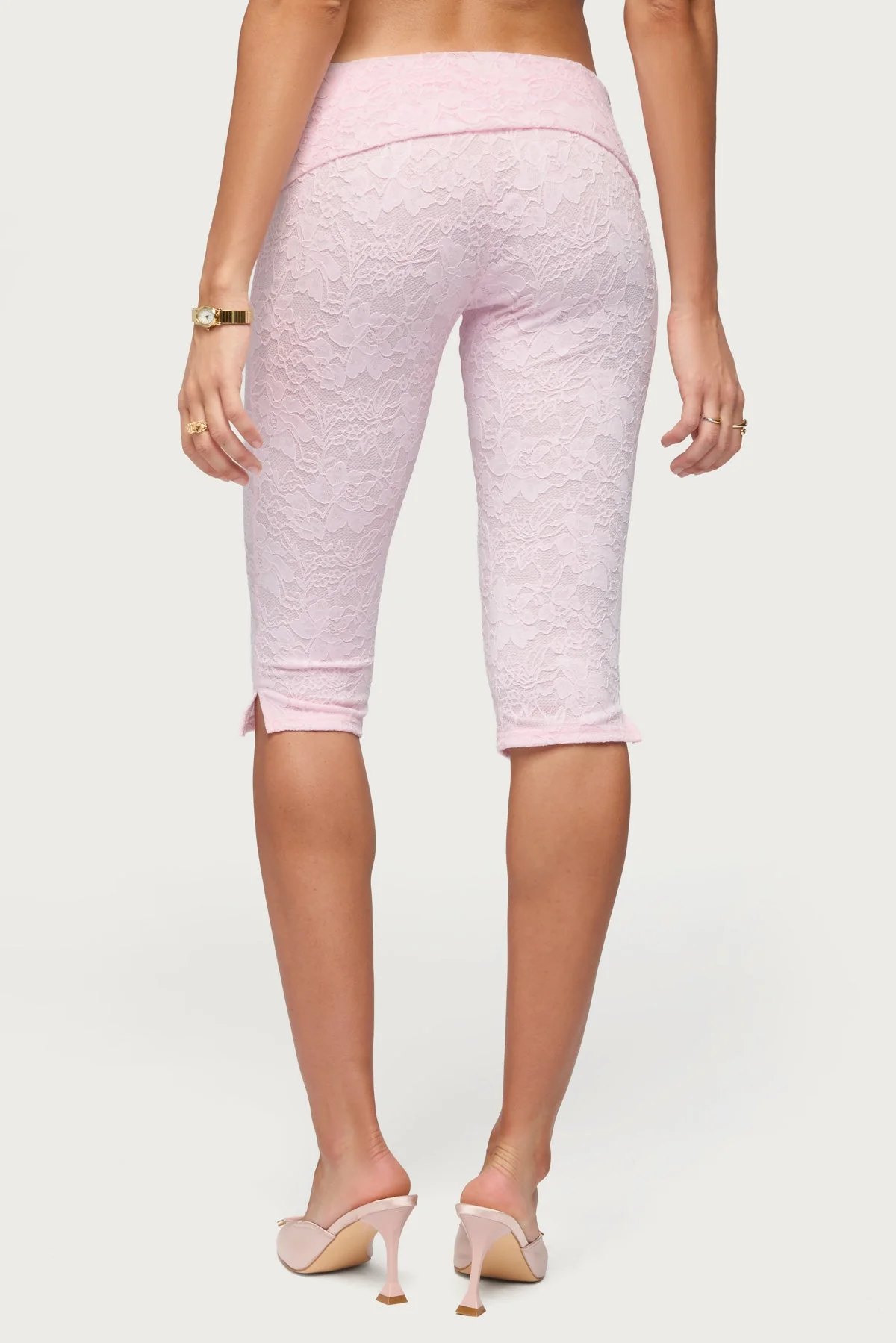 Talisa Foldover Lace Capri Leggings - Image 5