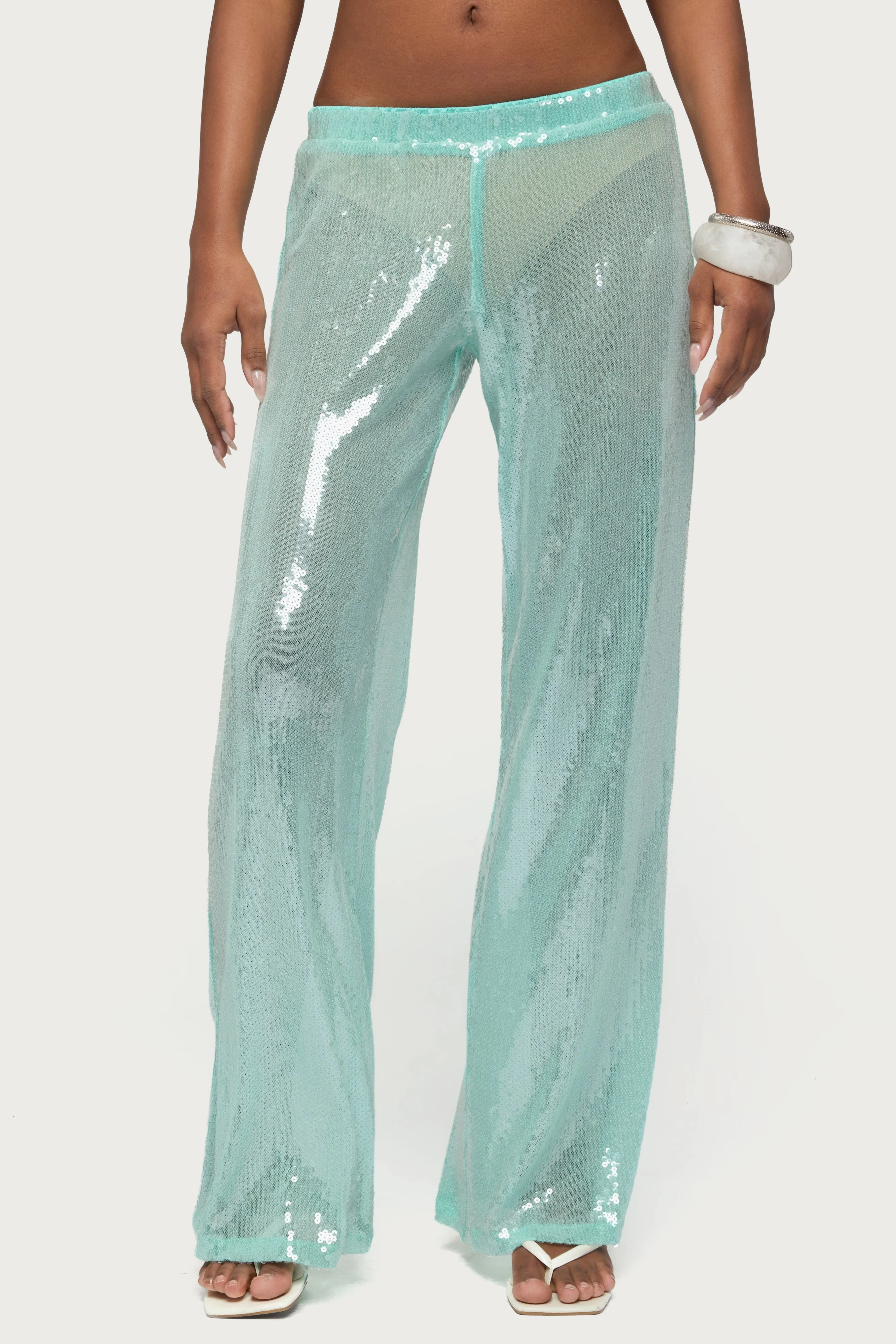 Avalee Sequin Wide Leg Trousers - Image 2