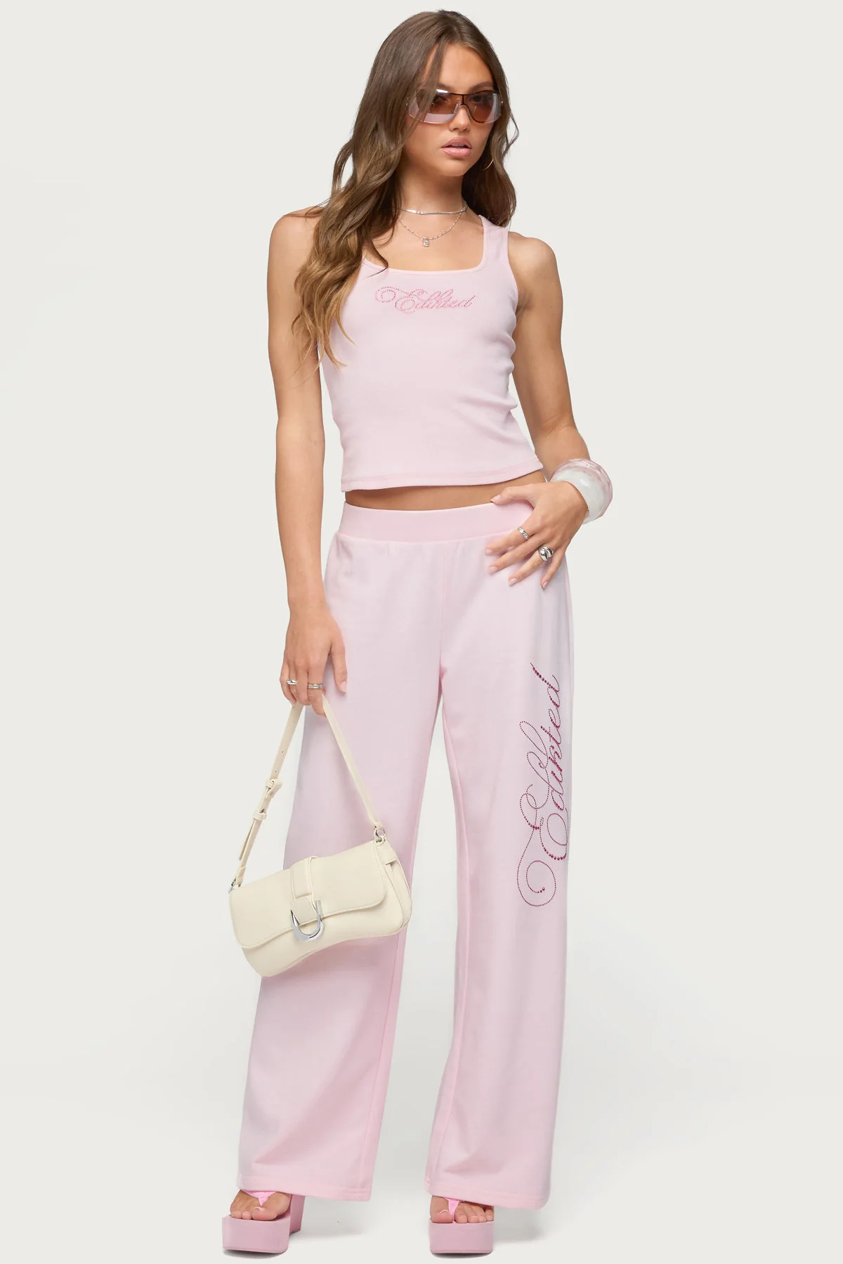 Edikted Studio Rhinestone Ribbed Tank Top - Image 2