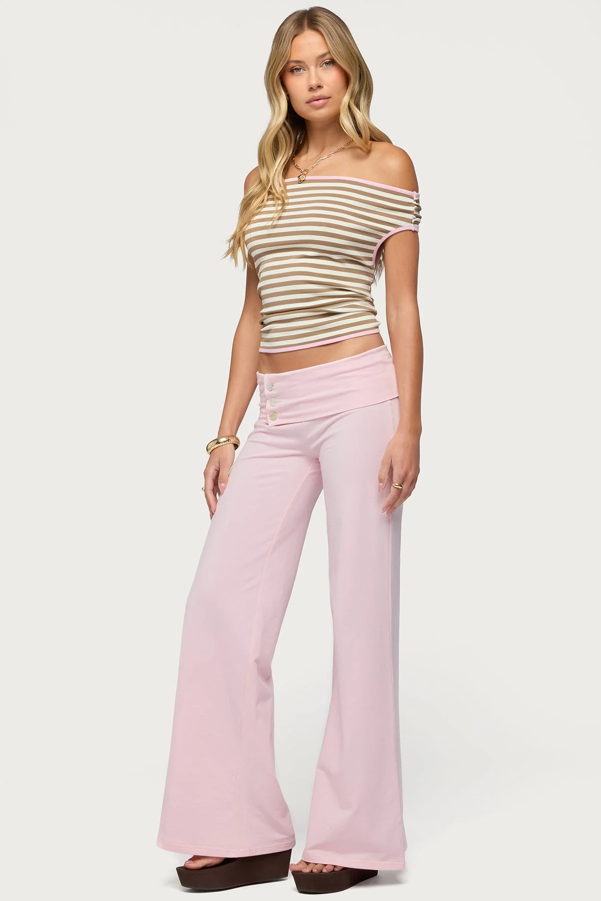 Poppy Foldover Wide Leg Trousers - Image 3