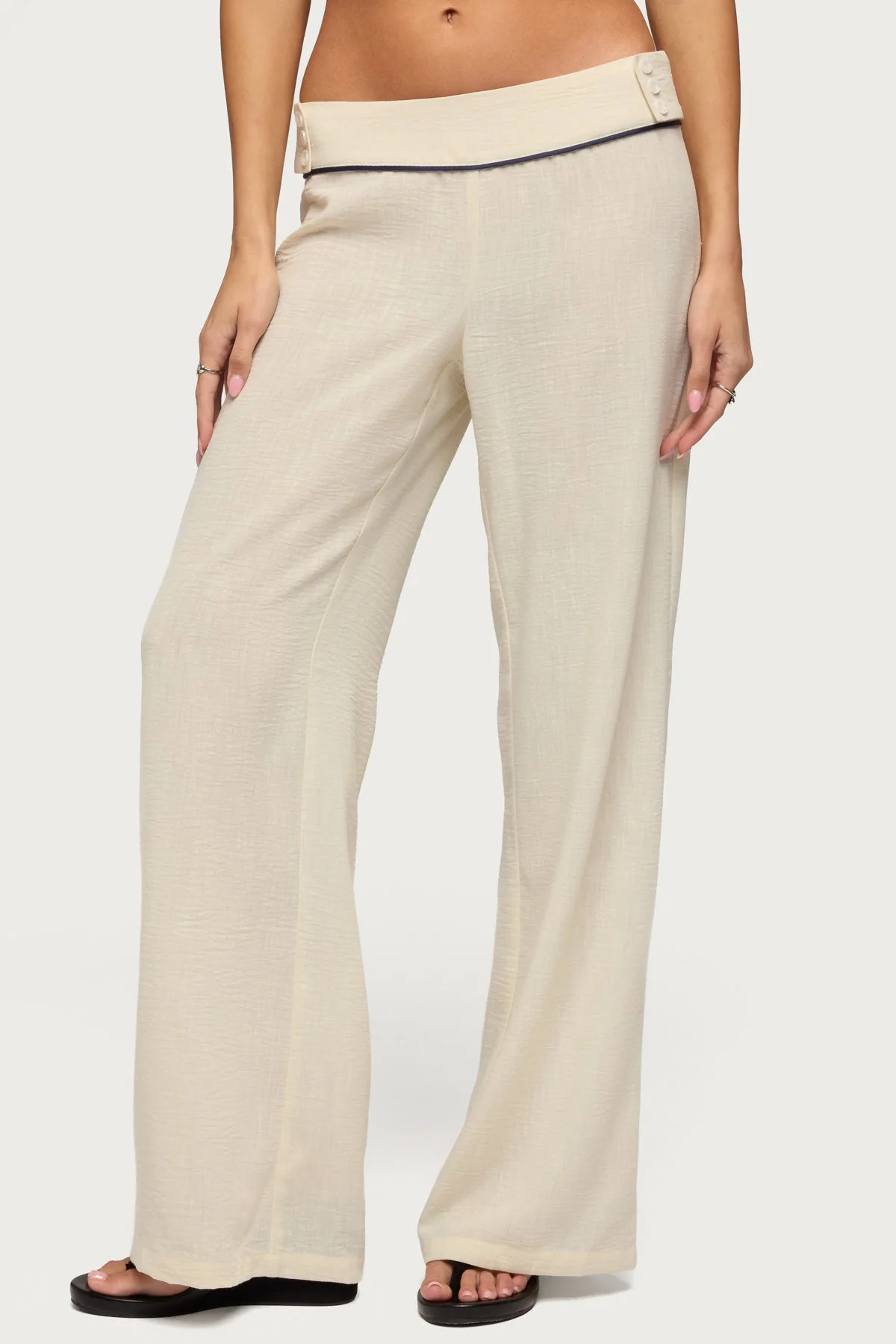Dorine Contrast Woven Trousers - Image 2