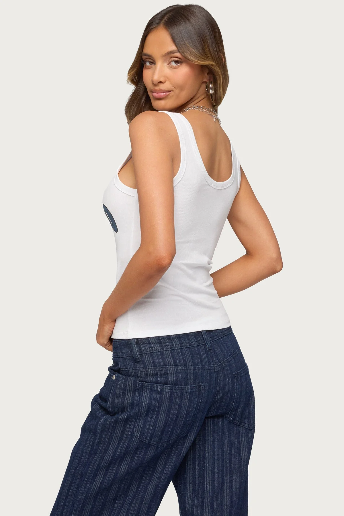 Edikted Girly Ribbed Tank Top - Image 6