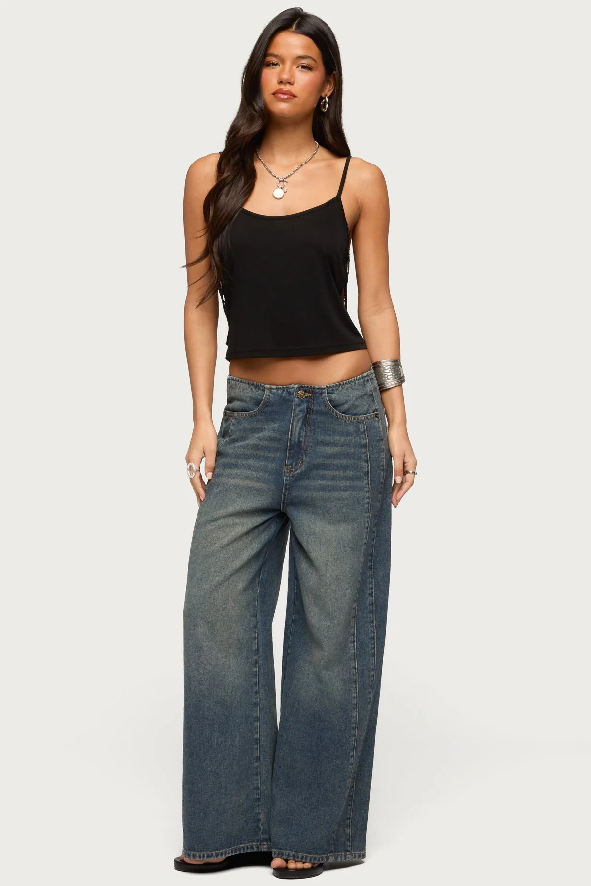 Donia Cutout Beaded String Tank Top - Image 4