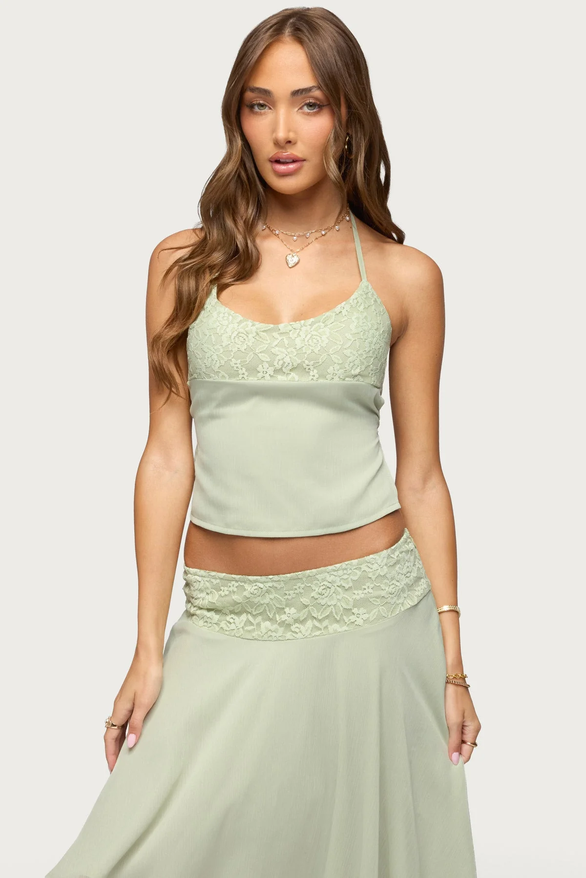 Evia Lacey Backless Halter Top - Image 2
