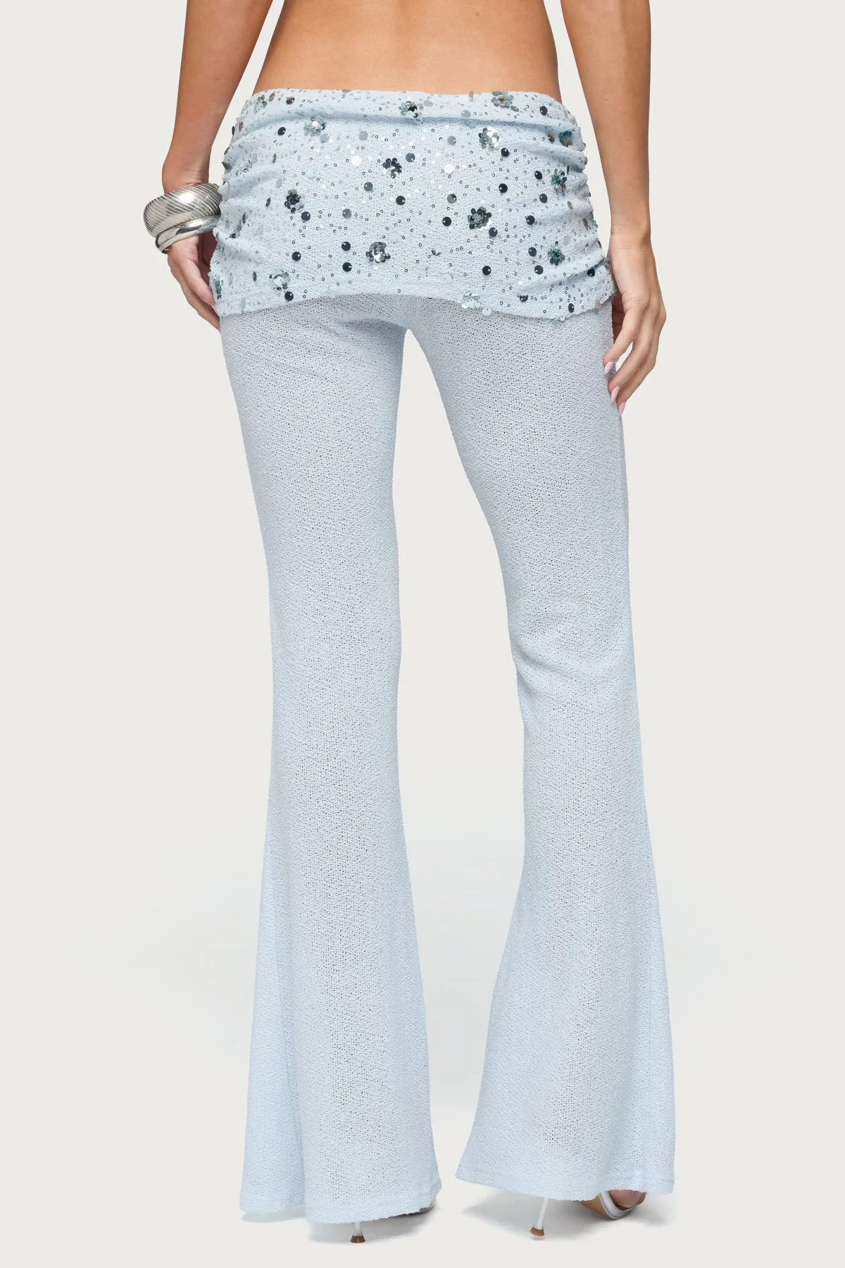 Zephyra Bead & Sequin Foldover Trousers - Image 5