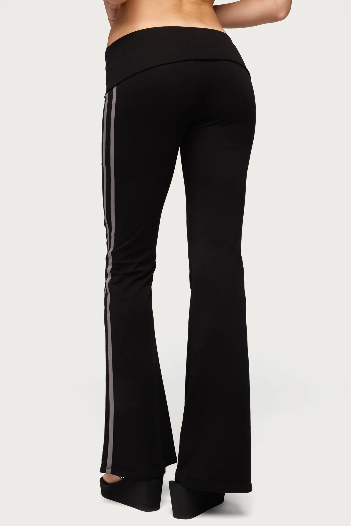 Charly Foldover Stripey Flared Trousers - Image 5