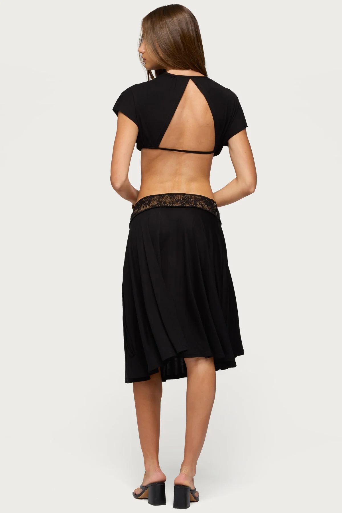 Kaylea Tie Front Backless Crop Top - Image 2