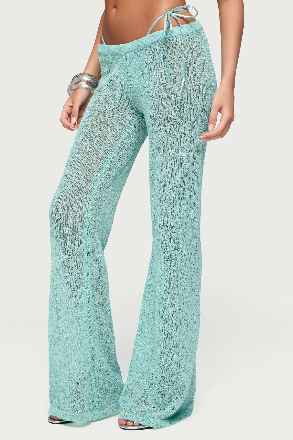 Bena Textured Knit Flared Trousers - Image 3