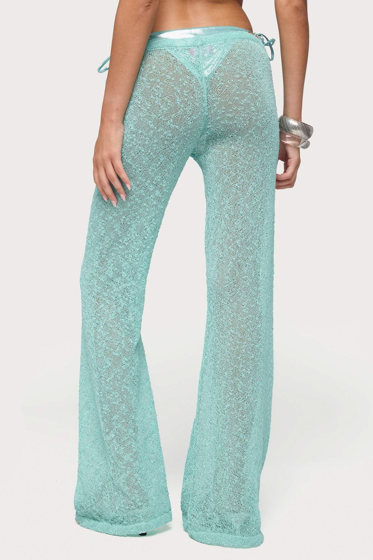 Bena Textured Knit Flared Trousers - Image 5